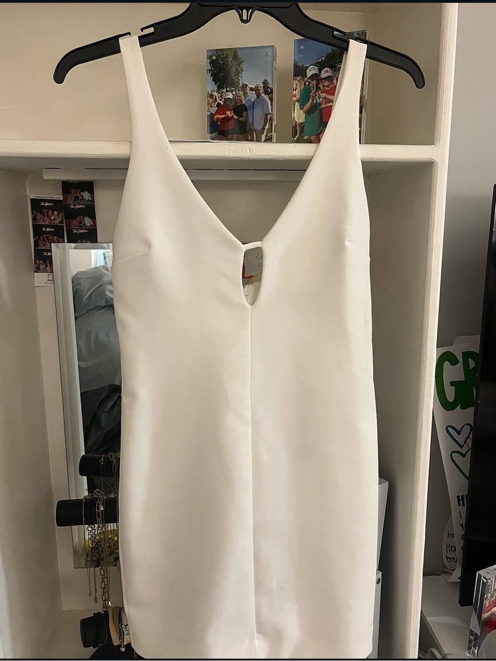 Zara White V-Neck Mini Dress